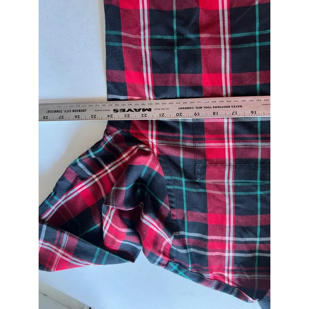 Chaps Mens XL Long Sleeve Button Down Shirt Red Black Plaid Cotton Blend